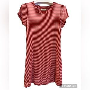 Women’s Love J USA Red Striped T-Shirt Dress, Size S.